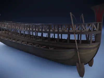 Phoenician Warship Low-poly 3D model