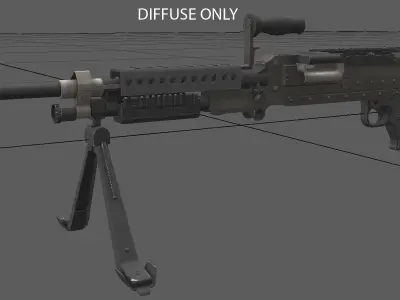 M240 machine gun Low-poly 3D model