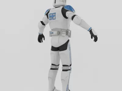 Ahsokas Clone Trooper Lowpoly Rigged Free low-poly 3D model