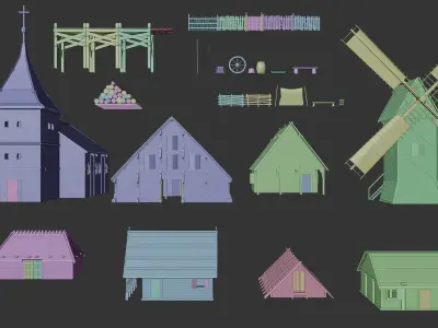 Medieval Village AssetPack Low-poly 3D model