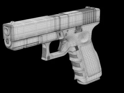Glock 17 Camouflage Grey Low-poly 3D model