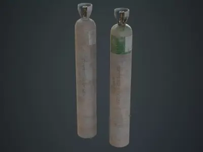 Gas Cylinder 2D Low-poly 3D model