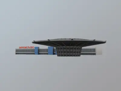 Airport Terminal UUEE Terminal Glass Low-poly 3D model