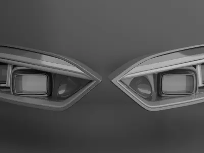 Headlights Rearlights Audi RS5 Low-poly 3D model