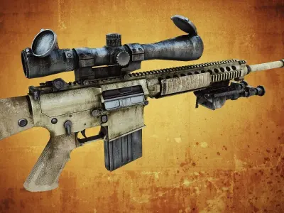 M110 SASS Low-poly 3D model