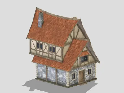 Medieval Building 07 Low Poly PBR Realistic Low-poly 3D model
