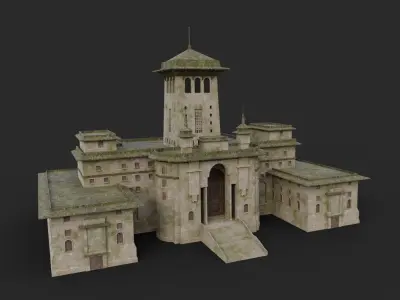 Old Abandoned Castle Low-poly 3D model