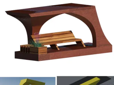 Modern bus station 02 3D model