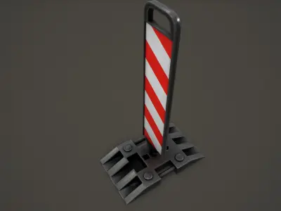 Warning Traffic Post 3D model