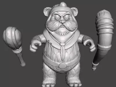 STL File 3D Ewoks Paploo  3D Print Model 3D OBJ 3D print model 3D print model purchase