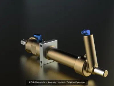 Full P-51D Mustang Assy Rear Fuselage TW Oleo Rudder Elev Models 3D Model Collection