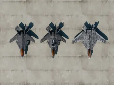 F21-Summer Fighter jet  Low-poly 3D model