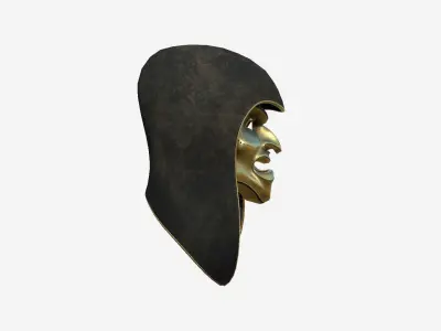 Assassin Mask A06 Gold Black- Character Design Fashion Low-poly 3D model