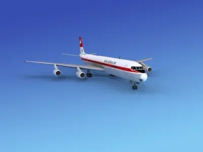 Douglas DC-8-63 Swissair 3D model