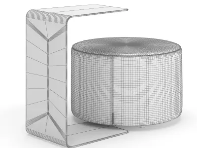 Turnstone Campfire Personal Table and Ottoman Free 3D model