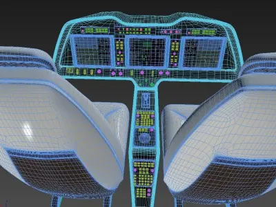 Aircraft Remote Control and Chair 3D model