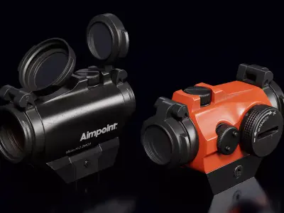 Aimpoint Micro H-2 Red Dot Scope Low-poly 3D model