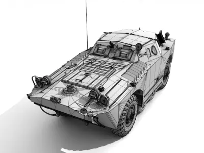 BRDM-1 Armoured vehicle 3D model