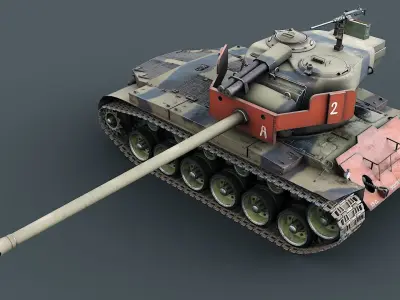 T26E1 Pershing Low-poly 3D model