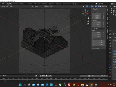 Avengers Helicarrier 3D model render in blender low poly  Low-poly 3D model