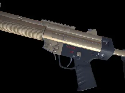 MP5 A5- Game Ready  Low-poly 3D model