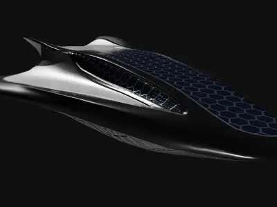 Luxury spaceship Low poly Low-poly 3D model