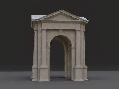 Arched portico in the mas  Doric order with 3 4 columns Low-poly 3D model