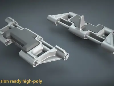 M2 Bradley and M270 MLRS Tracks Low-poly 3D model
