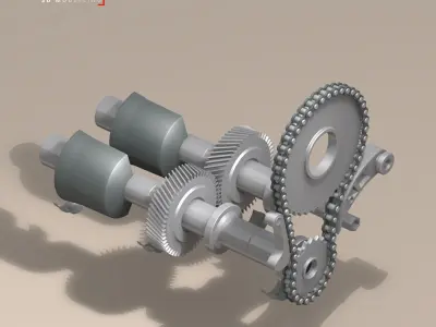 driveshaft gear and sprocket assembly 3D model
