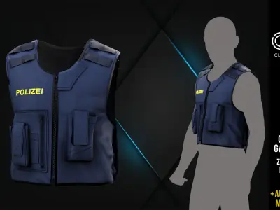 Austrian Bulletproof Vest  GameReady Customizable with Marvelous Low-poly 3D model
