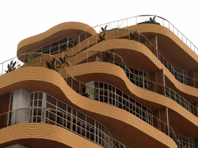 Modern MixedUse Residential Building Detailed with Documentation 3D model