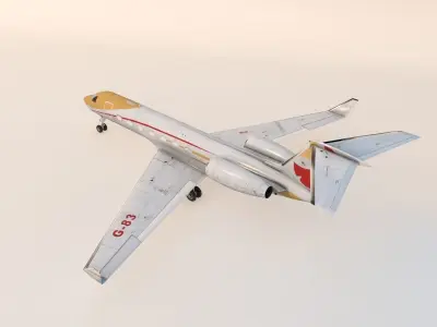 Gulfstream G550 Low-poly 3D model