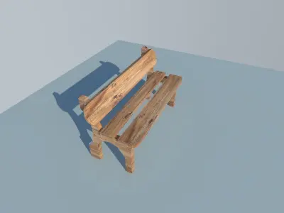 Bench wooden Free low-poly 3D model purchase