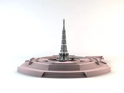 Minar-e-Pakistan Tower Low-poly 3D model