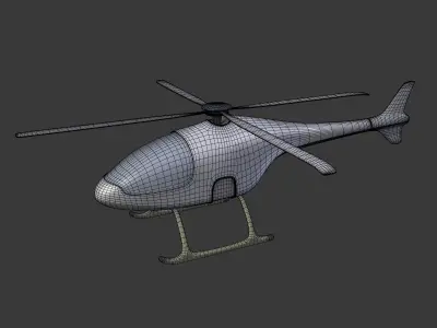 Cartoon Fantasy Futuristic Helicopter Low-poly 3D model