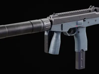 Game Ready MP9 SMG 9mm Low-poly 3D model