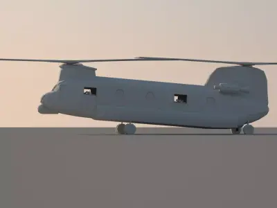 Chinook 3D model helicopter Low-poly 3D model