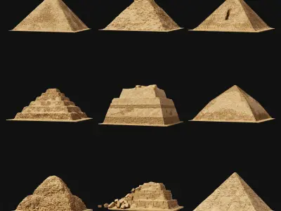 EGYPTIAN PYRAMID ANCIENT EGYPT TEMPLE TOMB COLLECTION Low-poly 3D model