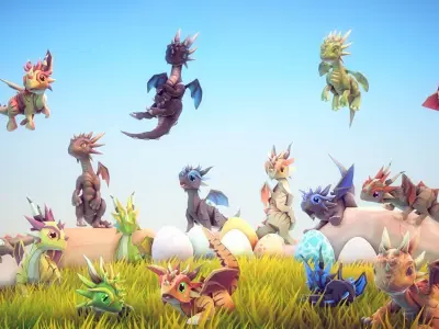 Little Dragons Tiger Low-poly 3D model