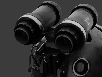 Night vision and military helmet Delta force 80s 90s Low-poly 3D model