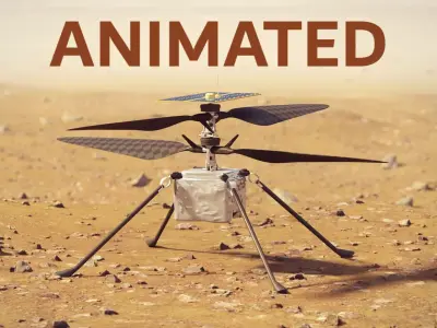 Ingenuity Helicopter takeoff animation 3D model