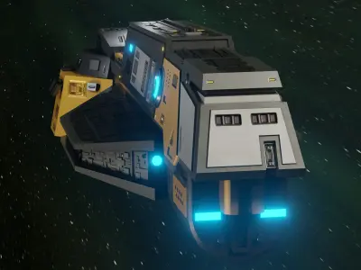 Ninveh Cargo Spaceship Low-poly 3D model