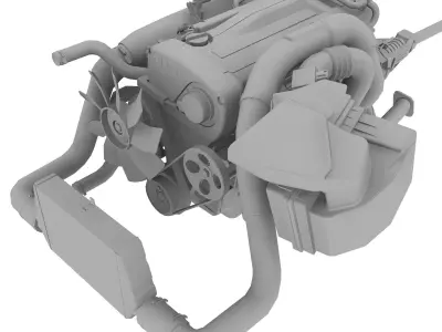 Nissan RB26DETT R34 GTR engine Low-poly 3D model