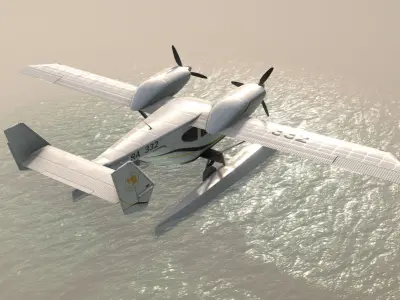 Accord-201 Floatsplane BlackGoldLines Livery Low-poly 3D model