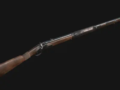 Gun Rifle Low Poly Game Ready Low-poly 3D model