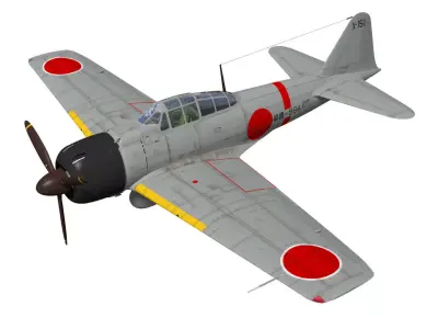 A6M3 Zero fighter Type 32 Hamp 3D model