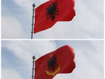 Animated Albania Flags 3D model