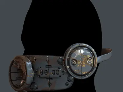 Helmet gas mask scifi military combat Low-poly 3D Low-poly 3D model