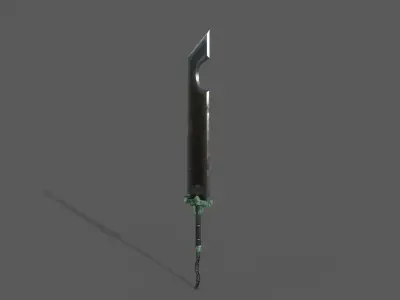 Underwater dungeon sword Low-poly 3D model