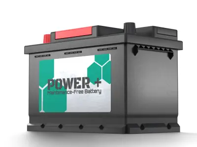 Lead Acid Car Battery Low-poly 3D model